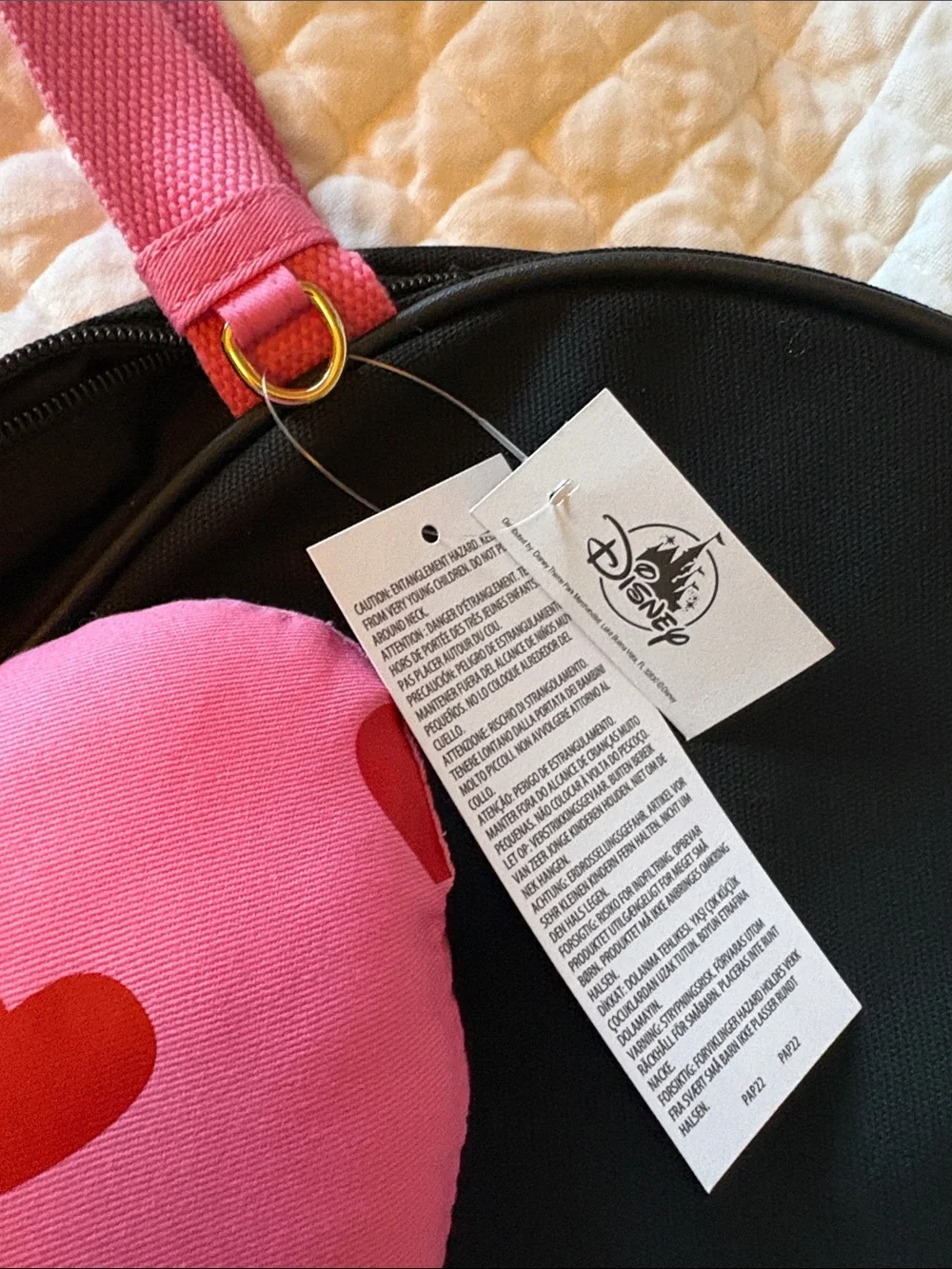 Disney -Minnie Mouse Large Face Tote Valentine’s Edition with updated charm link